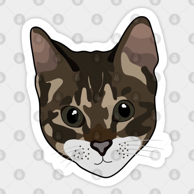 Lovely Tabby Cat Face Sticker by crankycranium